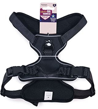 Rosewood Reflective Dog Harness, Large, Black