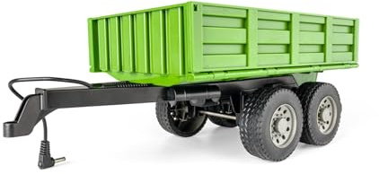 Carson 500907660 1:16 Trailer for RC Tractor, Green, Remote Controlled Vehicle, RC Tractor, Accessories for Remote Controlled Tractors, Tractor Trailer