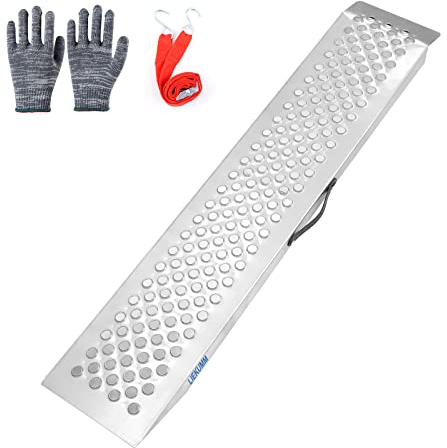 LIEKUMM 1X 120 cm Auffahrrampe, 300 kg Tragkraft Stahl Motorrad Rampe, Laderampe für Motorrad, Elektromotorrad, Werkstatt, Lager, Auffahrrampe für Anhänger, Garage, Laderampe Motorrad