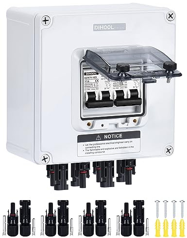 DC Trennschalter PV Anlage DC12V-DC400V 2 String 2 polig 30A IP67 Wasserdichtes Solar Leitungsschutzschalter Sicherungsautomat (2 in 2 out)