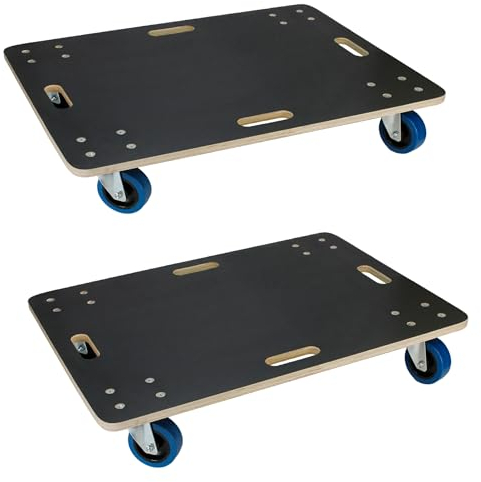 ECD Germany 2X Plataformas de Carga hasta 800kg con Ruedas para Mover Muebles o Electrodomésticos 60x80 cm Tabla Rodante de Transporte Carretilla para Mudanzas y Translado de Maquinaria