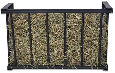 BUYYAH Wall Mount Hay Rack, 27'' Long Livestock Hay Feeder with 16 Gallon Capacity, Carbon Steel Hay Feeder for Sheep, Goats, Horses, Indoor Outdoor Uses