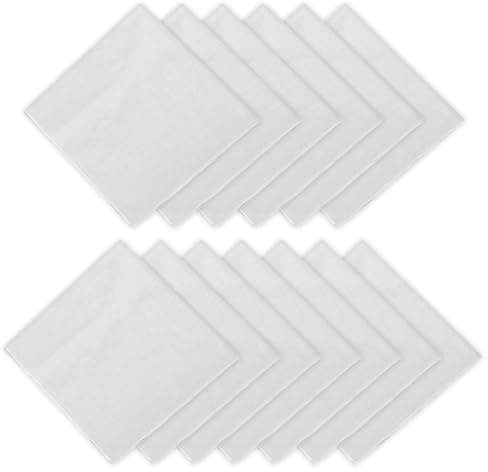 EEEKit Fazzoletti Cotone Uomo, 13 Pezzi Bianchi per Abiti, Set Fazzoletti Naso in Stoffa per Uso Quotidiano, 38x38cm