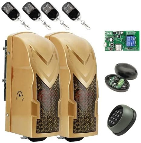 Motor Puerta Corredera, Abridor automático de puerta abatible de doble rueda de 700KG con actuador de teclado inalámbrico rodillo WIFI Motor de puerta abatible unidad de desplazamiento for entrada ,pa