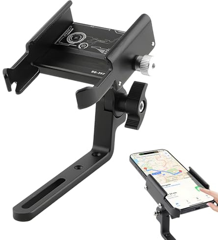 Soporte de bicicleta para smartphone, accesorio giratorio de 360 grados, soporte de teléfono ajustable con cerradura segura, compatible con smartphones de 5,8 a 10 cm, ancho Scooter Sport Navigation