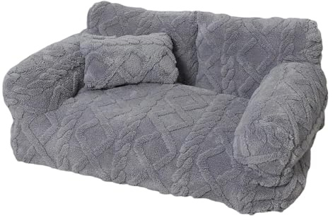 Zfyauhm Sofá para Mascotas | Tapizado de Felpa Suave, Desmontable y Elástico,Cama Tipo Sofá para Perros y Gatos - para Razas Pequeñas, Medianas y Grandes, Interior, Habitación, Salón, Apartamento,