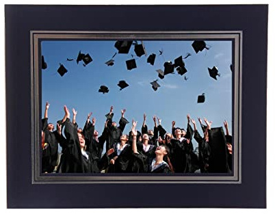 Kenro Black Cardboard Strut Mount Photo Frame 7x5 Inch 13x18cm Presentation with Silver Border Pack of 50