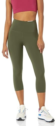 Amazon Essentials Legging de sport 7/8 à taille haute modelant (existe en grandes tailles) Femme, Vert Olive, XL