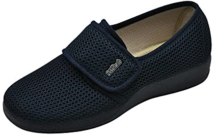 DeValverde 1160 Kvinnors House Sneaker Kardborreband Speciell bredd Tyg, Marine, 36 EU