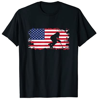 Hockeybekleidung mit amerikanischer Flagge T-Shirt
