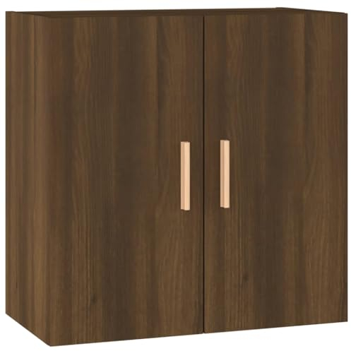 vidaXL Wandschrank Hängeschrank Bücherschrank Mehrzweckschrank Lagerschrank Schrank Wohnzimmer Braun Eichen-Optik 60x30x60cm Holzwerkstoff