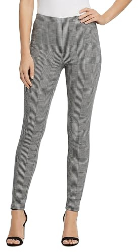 Conceited Stretch Slacks for Women - Wear to Work - Tummy Control - Slim Leg - Pockets - Ponte - (Available in Plus Size) - Elevate - Gingham - X-Large