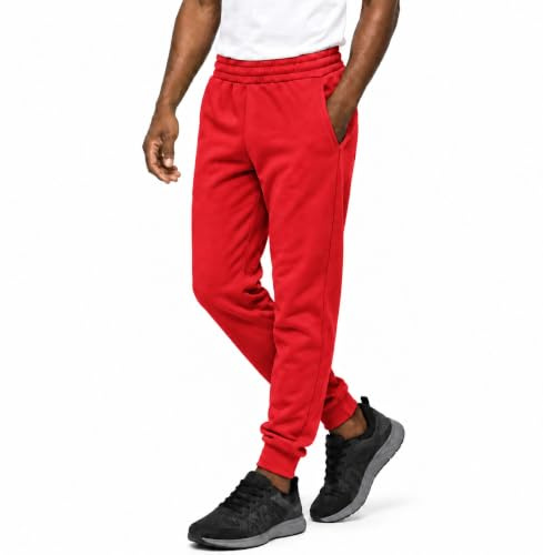 KHIM Joggingbyxa träningsoverall underdel byxa barn unisex flickor pojkar träningskläder, Röd, 7-8 Years