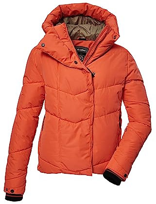 killtec Damen Skijacke/Steppjacke mit Schneefang KSW 59 WMN SKI QLTD JCKT, neon-coral, 38, 39725-000