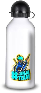 Aluminium Water Bottle/Bottle - Stainless Steel (24H Thermos) Reusable 330ml to 750ml, Team Ninja (Aluminium, Sport Bottle) 650ml