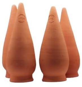 Ollas Lutton Cones en Argile d'arrosage, 4 Oyas à Planter en Terre Cuite, compatibles avec des Bouteilles d’1L