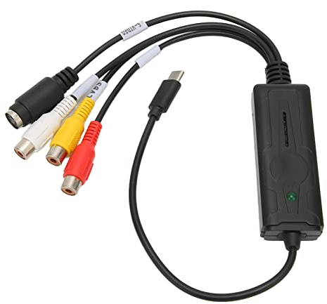 Carte de Capture USB C Video Grabber, Prise en Charge NTSC PAL et ADC, S Video et CVBS vers Périphérique de Capture Vidéo USB Type C 2.0 pour Windows 10/7/2000 XP Vista, pour OS X