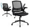 Youhauchair Bürostuhl, Schreibtischstuhl mit Hochklappbaren Armlehnen, Bürostuhl Ergonomisch mit Gepolstertem Arm und Sitz, Office Chair Höhenverstellbar Drehstuhl, Schwarz
