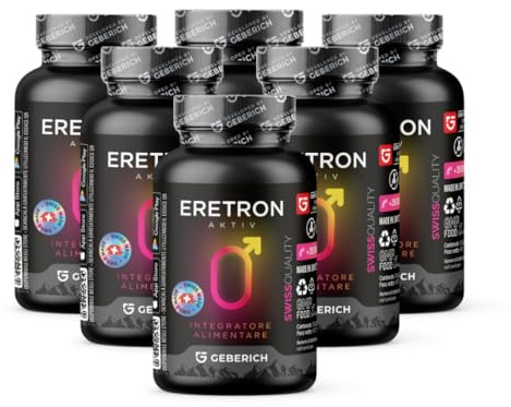 (6 Pacchi) Eretron Aktiv – Supporta Circolazione ed Energia – 30 Capsule – con Radice di Maca, L-arginina, Serenoa Repens – Integratore Alimentare