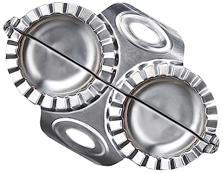 COLLBATH Molde Diseño Crimpado de Acero Inoxidable para Empanadillas para Sellar Masa Herramienta Manual y Preparar Empanadillas en Casa o Restaurante