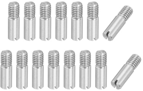 PATIKIL Perno Cilindrico A Fessura M6 X 20mm, 15 Pz 304 Acciaio Inossidabile Perni A Filetto Esterno Per Miglioramento Mobili Casa Armadio, Tonargento