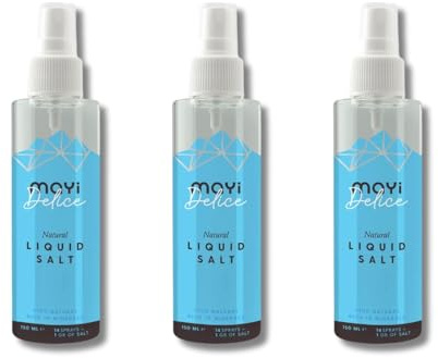 MAYI Liquid Natural Swelling Salt 150 100% Pure Sourcing Salt Without Additives, Practical Single Doses for On the Go, Potassium Rich & Low Sodium Perfect for Fine Seasoning