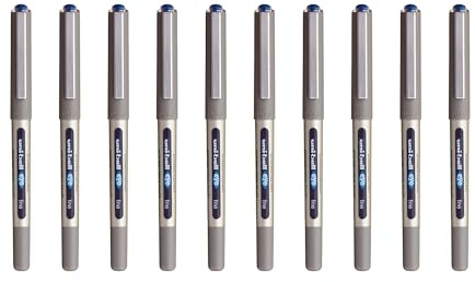 UNI-BALL - Uni Mitsubishi Pencil - 12 Stylos Uni-Ball Eye Fine UB-157 - Stylo Roller Encre Liquide Bleue - Pointe 0,7 mm - Écriture Medium