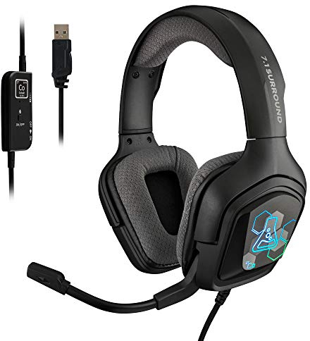 THE G-LAB Korp Cobalt 7.1-7.1 Surround-Sound-Gaming-Kopfhörer - Hochwertiges Audio-Gaming-Headset, RGB-Hintergrundbeleuchtung, Flexibles Mikrofon, Leicht und Komfortabel, Kompatibel mit PC PS4 PS5