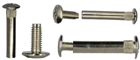 Möbelschrauben │ Verbindungsschrauben │ M6 40mm │ 20 Stk. │ schwarz oder silber vernickelt (silber vernickelt)