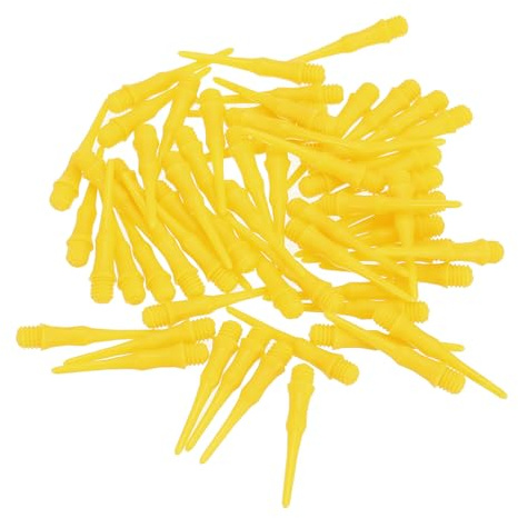 PATIKIL Plastic Dart Tips 2BA Thread, 60 Pack Soft Dart Tip Replacement Dart Accessories, Yellow