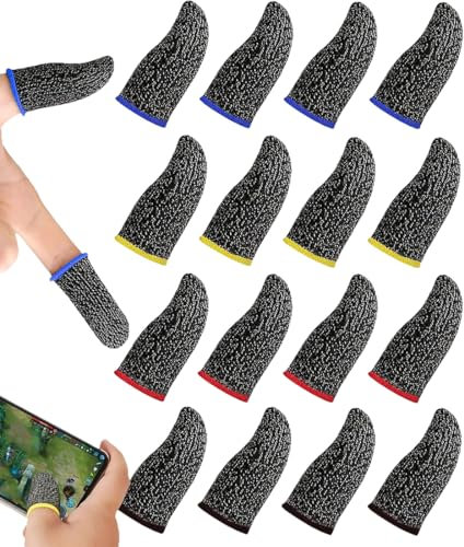 UEAVOID Lot de 8 Protège-Doigts pour Les Jeux, Manchons pour Doigts PUBG Mobile, Respirants et Anti-Transpiration, Manchons pour écran Tactile pour Jeux Mobiles, Manchons de Pouce pour Android et iOS
