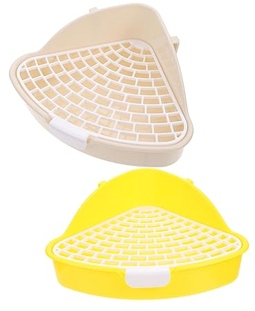 COSMEVIVI 2stücke Toilette Für Kleintiere Abnehmbare Hamster Und Kaninchen-Toilette Weiß Und Gelb Für Tierhaltung Training Kleiner Haustiere
