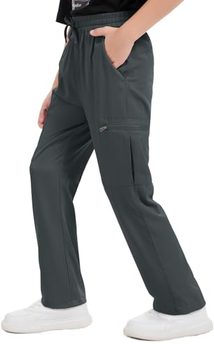 Boys Hiking Pants Kids' Cargo Quick Dry Lightweight Youth Waterproof Outdoor Camping Fishing Scout Pants #9023-Dark Grey-XXL