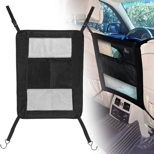 xtemtoamz Red Maletero Coche, Red Coche para Perros en El Asiento Trasero del Coche, Red Separadora para El Maletero para Aislar a Las Mascotas, Bolsa de Red para Guardar Cosas