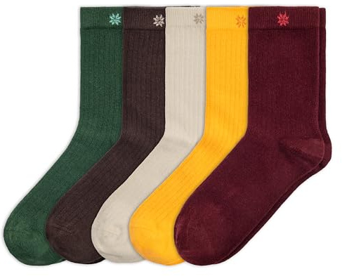 NORDIC Socks Merino Wool Everyday Dress Socks for Men & Women, 5-Pack Crew, Unisex, Classic Black Socks with Stay-Put Fit, Anti-Blister (UK, Alpha, L, XXL, Regular, Regular, Nature)