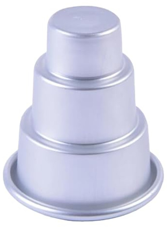 Artibetter Molde para Pasteles de 3 Niveles de Aleación de Aluminio, 3 Piezas Redondas para Cupcakes y Pudines, Fácil de Usar, Adecuado para Bodas y Hogar