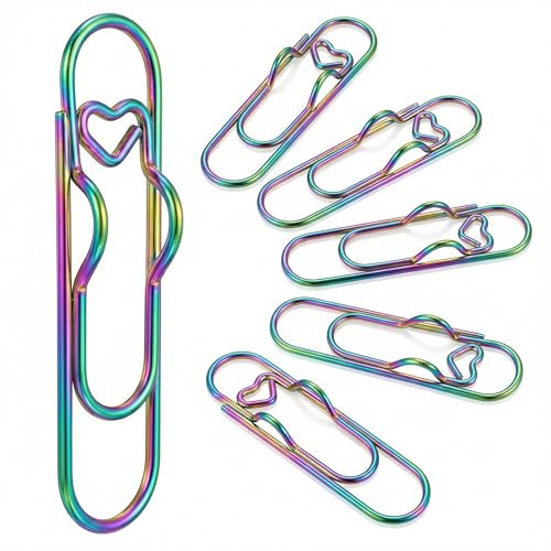 6 Pcs Colorful Metal Pen Holder Clips, Notebook Pen Holder for Planner | Rainbow Metal Practical Pen Holder Accessories for Journal, Notebooks, Office, Business and Organisation Daily Use