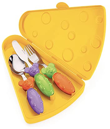 Fratelli Guzzini Bimbi Set 3 Posatine con Custodia Tip Top Tap, ABS/PP/Stainless Steel, Multicolore, 0.02x21x3.6 cm