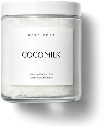 HERBIVORE Coconut Milk Bath Soak | Deeply Hydrating + Skin Softening, Soothing Light Coconut Scent, Vegan, Plant-Based, 237 mL / 8 oz