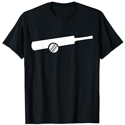 Cricket Schläger mit Ball T-Shirt