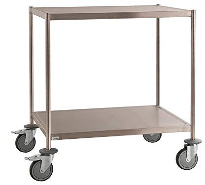 Edelstahl-Tischwagen mit 2 Böden 650 x 440 x 900 mm, Traglast: 200 kg, C3