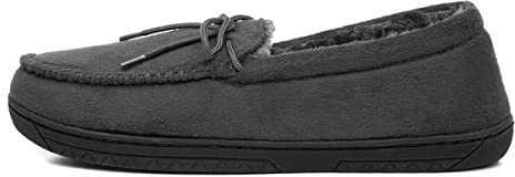 The Slipper Company Mens Moccasin Grey Slipper - Size 10 UK - Grey