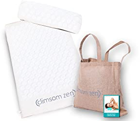 CLIMSOM Zen Anti-Stress-Kissen und Akupressurmatte, Bio, 100 % natürliche Textilien, Bio-Dinkelspelz, Sackleinenbeutel und Anleitung (evtl. nicht in deutscher Sprache), Weiß
