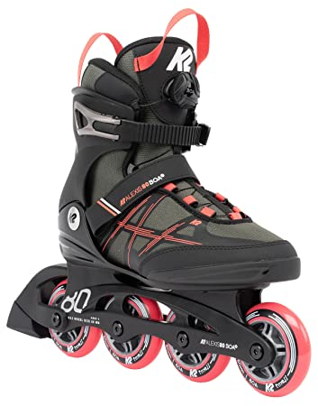 K2 Skates Damen Inline Skates Alexis 80 BOA, Grey - Coral, 30G0317.1.1.075