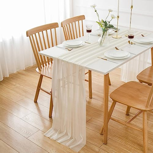 AOKSUNOVA Tischläufer Chiffon Tüll Tischläufer 300cm x 75cm