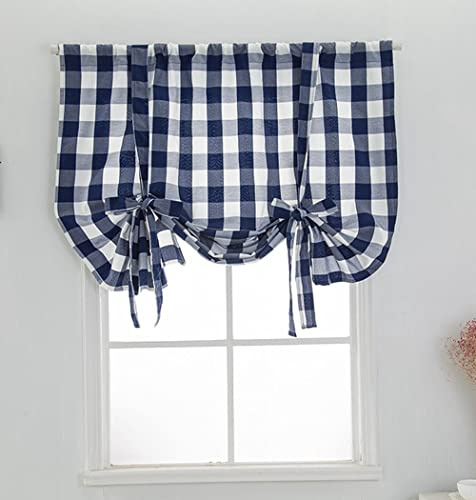 1 cortina de cocina a cuadros, estilo rústico, cortina semitransparente, cortina de campo, cocina, ventana corta, opaca, visillo corto, a cuadros