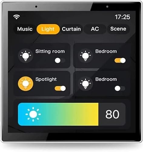 Regulador de intensidad WiFi y reproductor de música de fondo Panel de 4'' de control de pantalla táctil en la pared para varios electrodomésticos inteligentes Tuya
