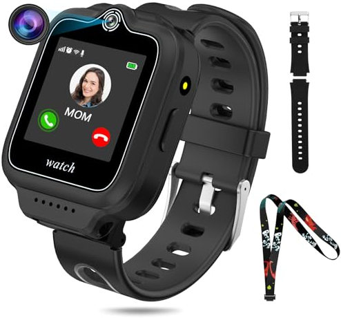 jianyana Smartwatch Kinder mit GPS und Telefon 4G, 360 Grad Drehung Smart Watch 4G WiFi Videoanruf SOS SMS Musik-Player Kamera Wecker, Geburtstags Weihnachts Geschenk für Jungen und Mädchen