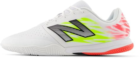 New Balance Unisex-Adult Furon Pro in V8 Soccer Shoe, White/Energy Red/Hi-Lite, Men 4.5 W/Women 6 XW