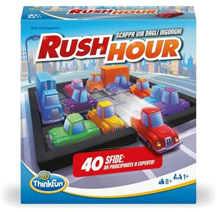 ThinkFun - Rush Hour Gioco | Giochi Da Tavolo per Bambini | 40 Sfide | Bambino e Bambina +8 Anni | Idee Regalo | Giochi Bambini +8 Anni | Idee Regalo